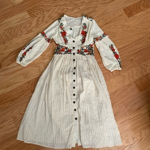 NWT Anthropologie Maeve Dress Floral Embroidery